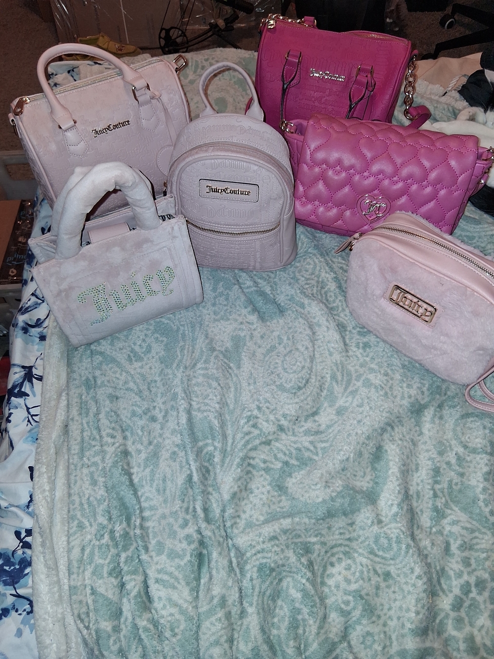 Juicy Couture Light Pink Bag Bundle- 6 Handbag
